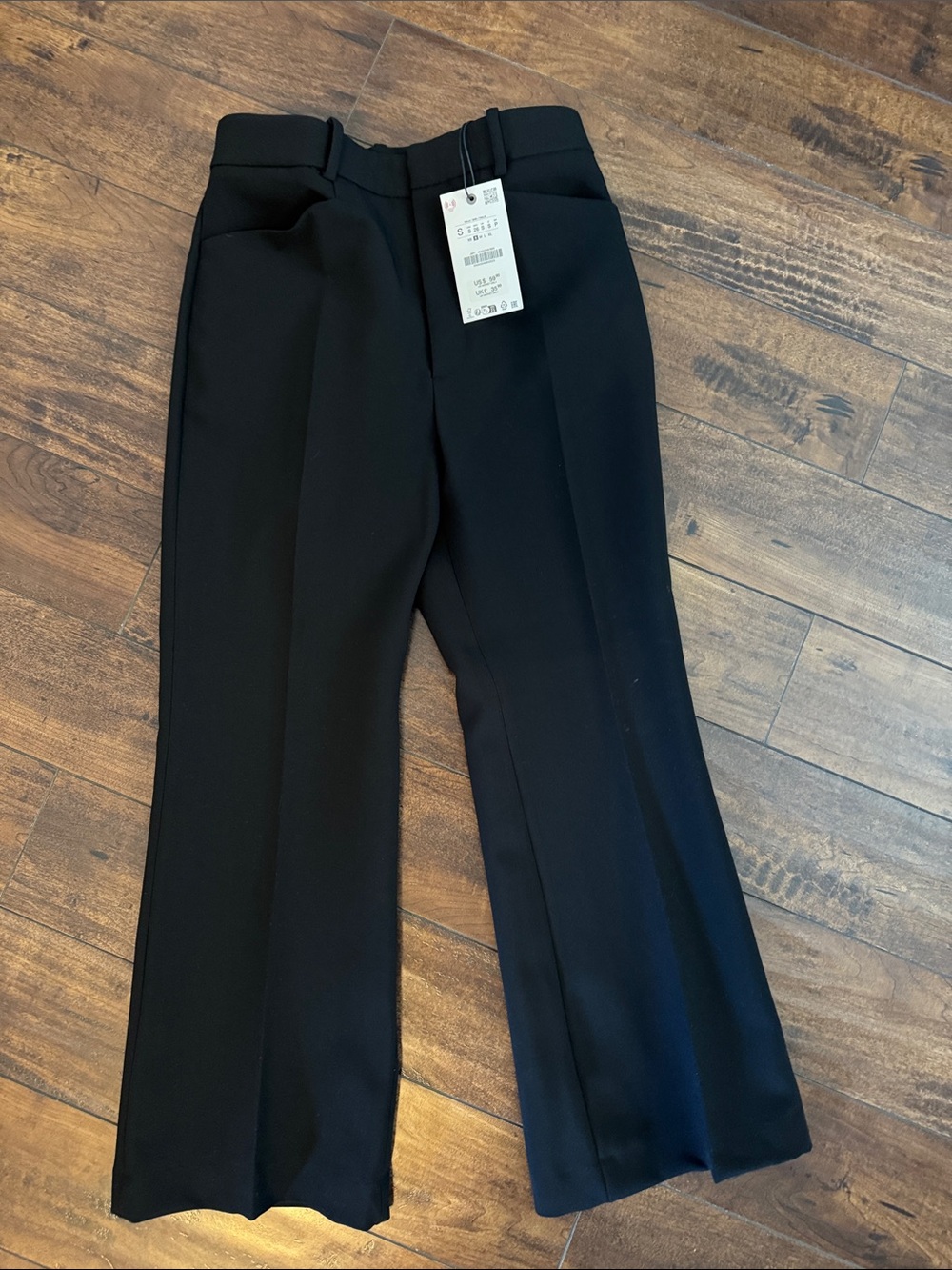 Zara Classic Black High-Waist Wide-Leg Women’s Crops size Small